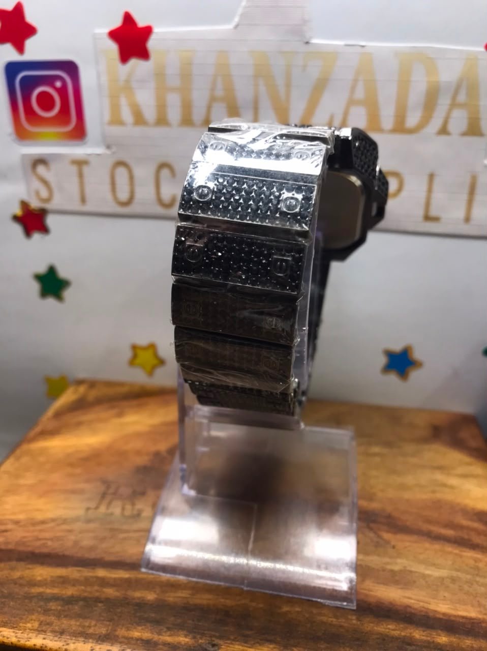 luxury square black diamond style men's watch | quartz analog stainless steel wrist watch